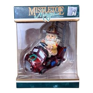 Mistletoe Magic Fireman Christmas Ornament NIB